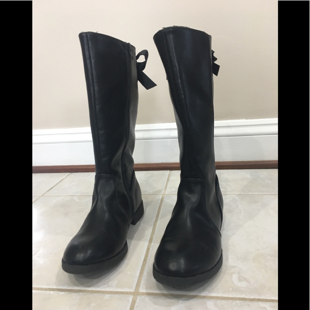 Tall Black Boots Girls size 4